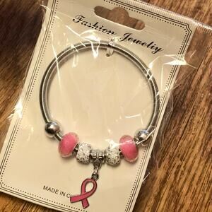 4 for $20 Fashion Jewelry Pink Silver Breast Cancer Awareness Bracelet